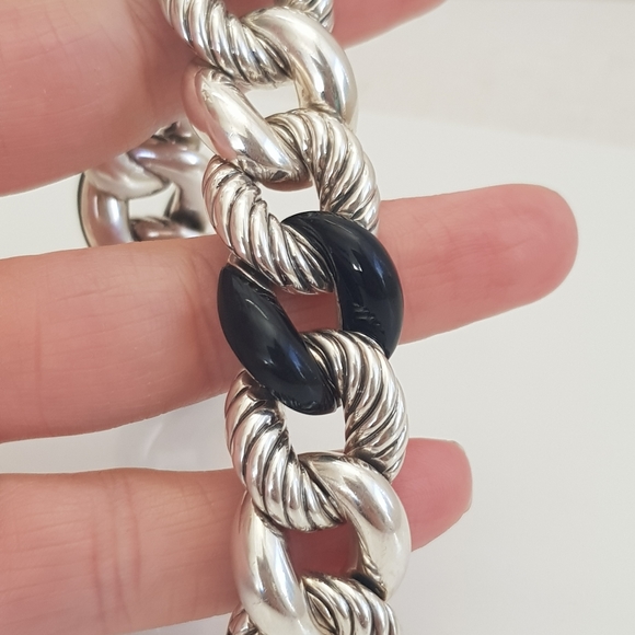 David Yurman Belmont Curb Link Bracelet With Black - Picture 11 of 16